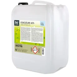 Höfer Chemie Acide Acétique 60 %, 1 x 10 L : Nettoyant Concentré, Et Économique Pour Un Usage Ménager Polyvalent