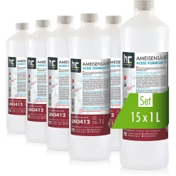 Höfer Chemie Acide Formique 75 % 15 x 1 L, Puissant Nettoyant Technique Pour Détartrage, Décapage Et Traitement Du Cuir Outlet
