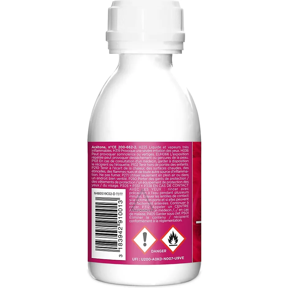 Onyx Acétone pièces métalliques et tissus 190ml Hot