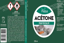 Phebus Acétone pour taches de peintures, vernis et colles 250ml
