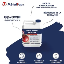 Metaltop Agent Matant Peinture - 1 L - Métaltop Best