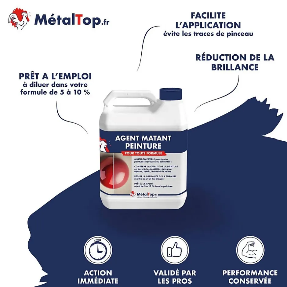 Metaltop Agent Matant Peinture - 1 L - Métaltop Best