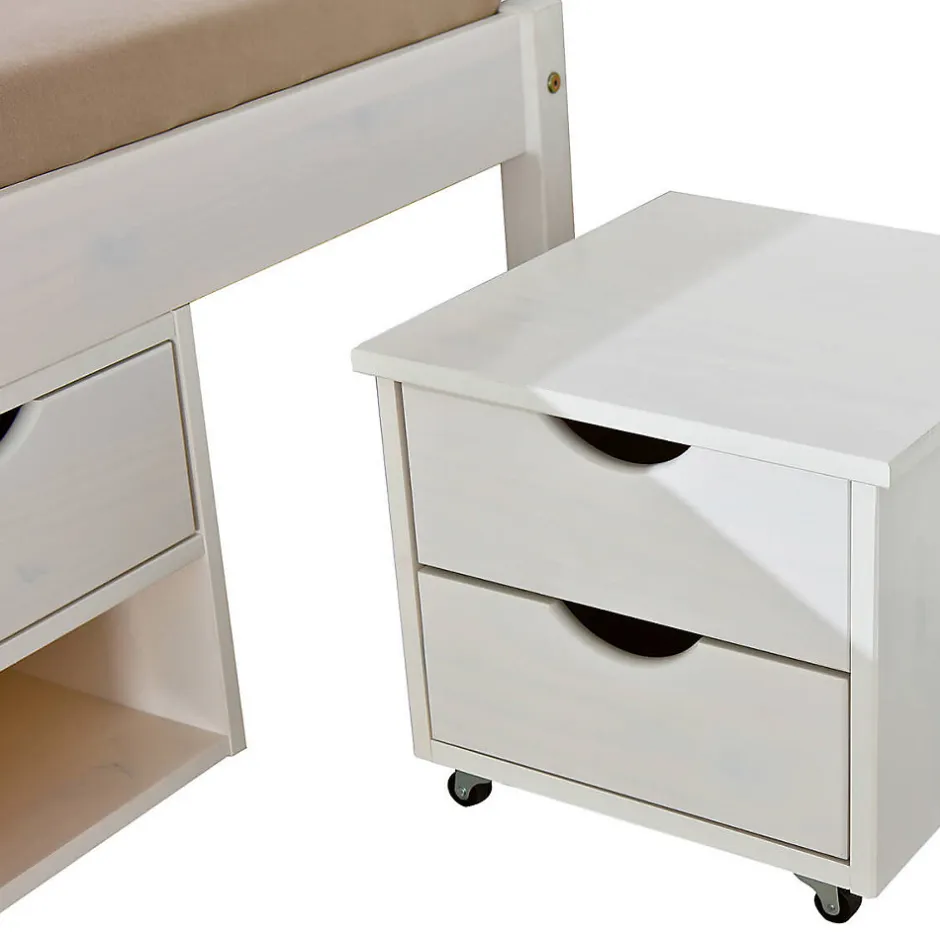 Altobuy ALASKA - Lit 180x200cm multi-rangement Vernis Blanc