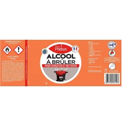 Phebus Alcool à brûler pour chauffer et nettoyer 1L Outlet