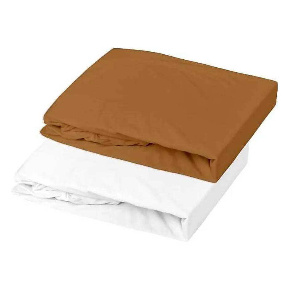 Mon P'Tit Dodo Alèse et drap-housse P'TIT DODO 60 x 120 cm Blanc Caramel - Set 2 pièces