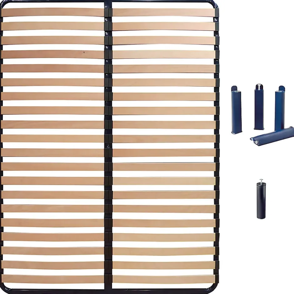 Altobuy ALTOLATTES - Pack Sommier 2x20 Lattes 140x200cm + Pieds bleus + Pied central Online