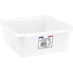Aluminium Et Plastique Cuvette carrée 24 cm 3.5 L - Blanc alimentaire Discount