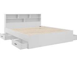 Best Mobilier Andrea - lit avec rangements - 180x200 cm - sommier inclus - bois -