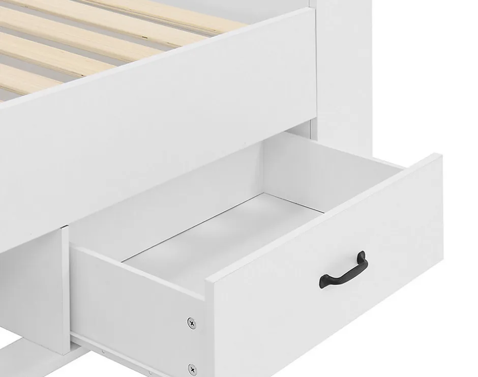 Best Mobilier Andrea - lit avec rangements - 180x200 cm - sommier inclus - bois -