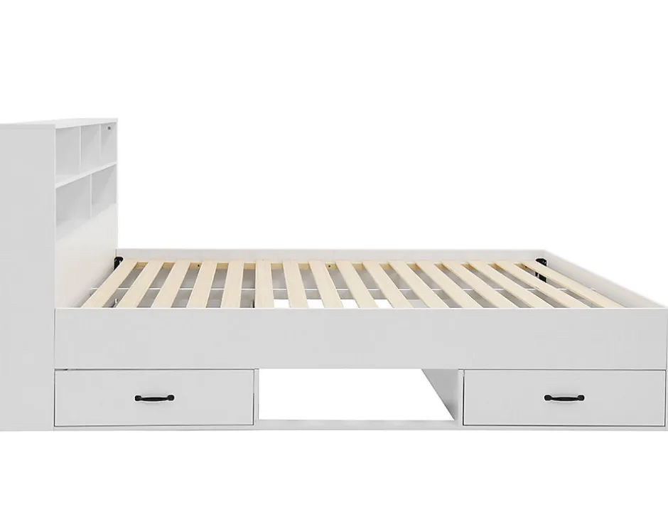 Best Mobilier Andrea - lit avec rangements - 180x200 cm - sommier inclus - bois -