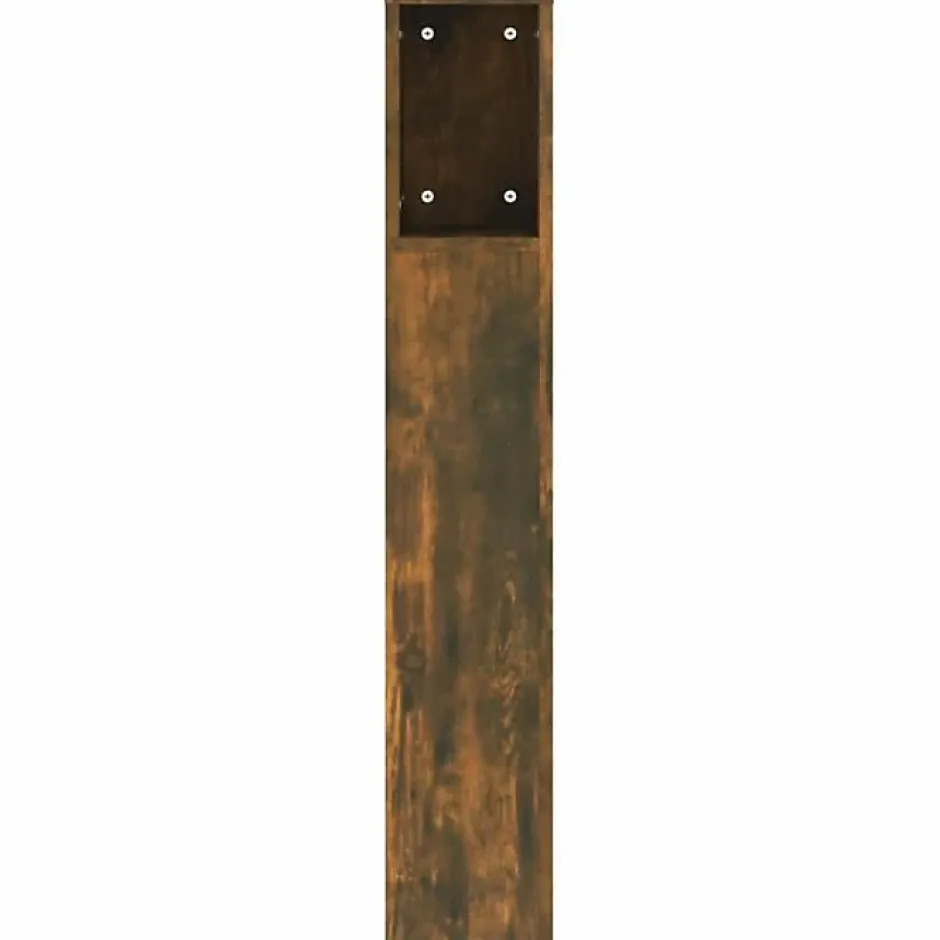 Vidaxl ANSELF Tête de lit avec Rangement,Tete de lit Bois,Design Mural,Espace de Rangement,Chêne fumé 200x18,5x104,5 cm Clearance