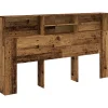 Vidaxl Armoire de tête de lit vieux bois 180x19x103,5 cm
