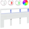 Vidaxl Armoire tête de lit avec LED blanc 200x17x102 cm