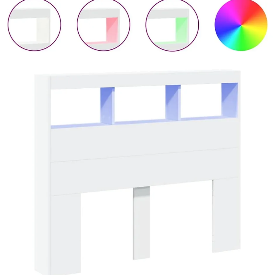 Vidaxl Armoire tête de lit avec LED blanc 120x17x102 cm Hot