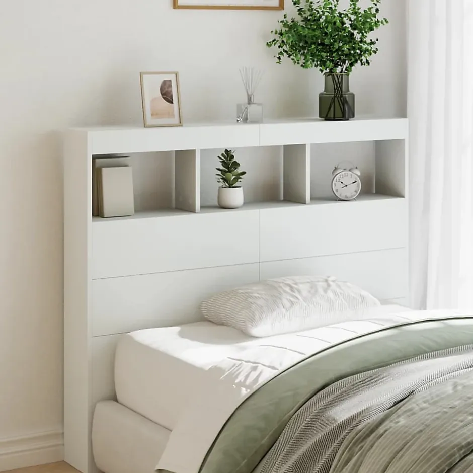 Vidaxl Armoire tête de lit avec LED blanc 120x17x102 cm Hot