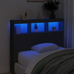 Vidaxl Armoire tête de lit avec LED noir 120x17x102 cm Hot