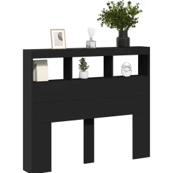 Vidaxl Armoire tête de lit avec LED noir 120x17x102 cm Hot