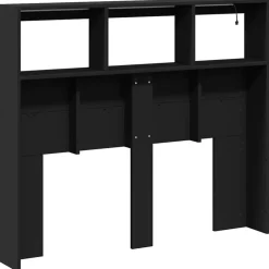 Vidaxl Armoire tête de lit avec LED noir 120x17x102 cm Hot