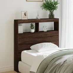 Vidaxl Armoire tête de lit avec LED chêne marron 100x17x102 cm New