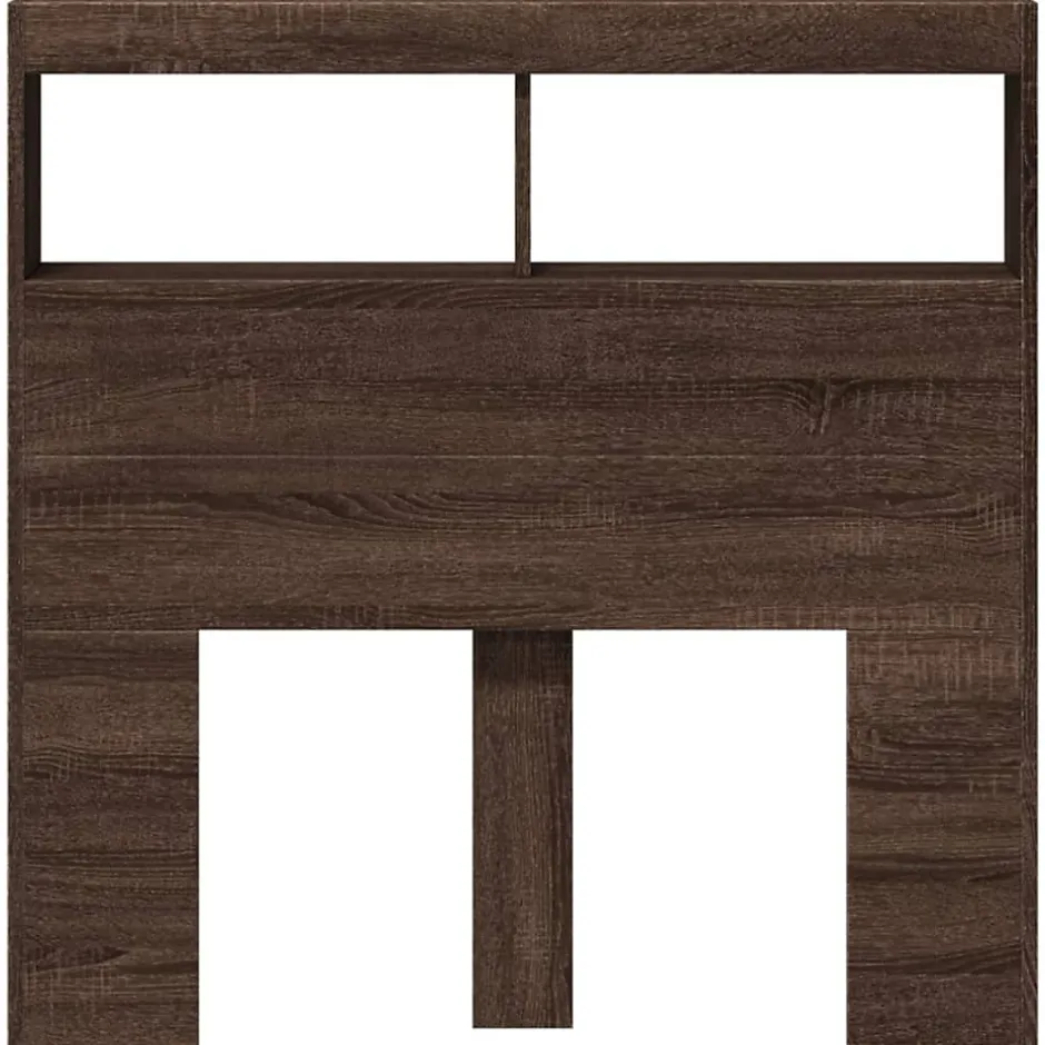 Vidaxl Armoire tête de lit avec LED chêne marron 100x17x102 cm New