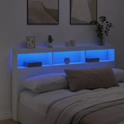 Vidaxl Armoire tête de lit avec LED blanc 180x17x102 cm