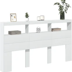 Vidaxl Armoire tête de lit avec LED blanc 180x17x102 cm