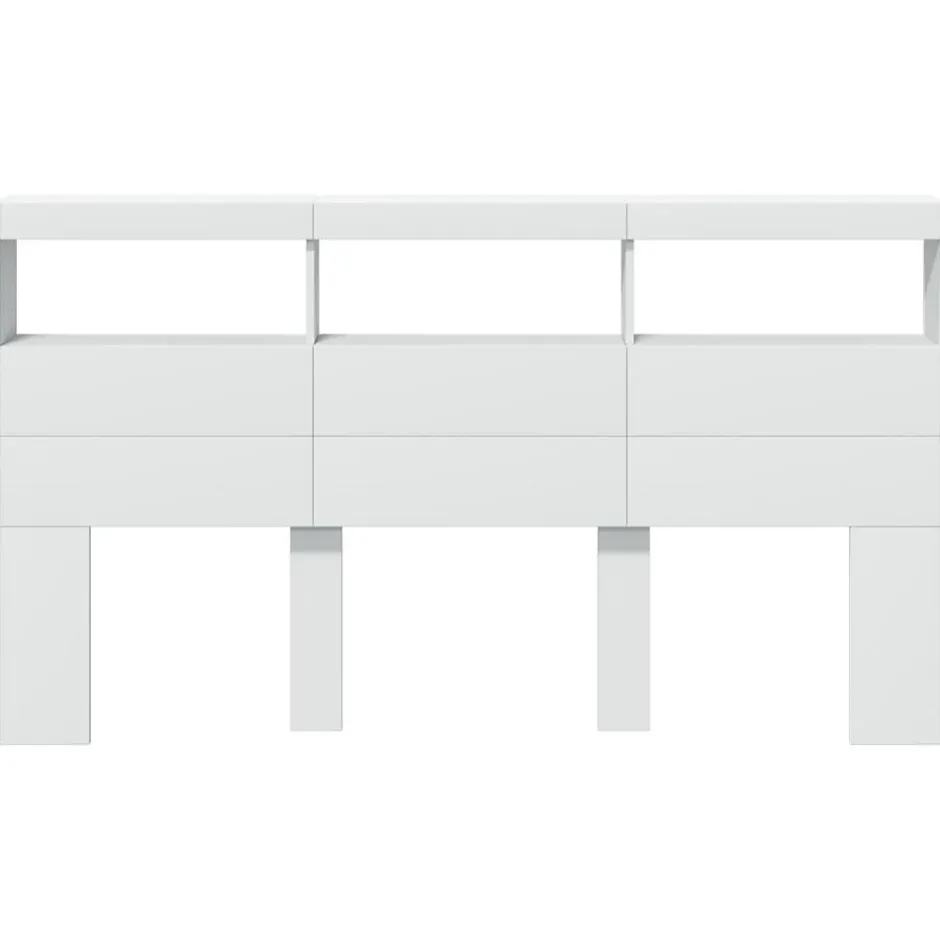 Vidaxl Armoire tête de lit avec LED blanc 180x17x102 cm