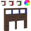 Vidaxl Armoire tête de lit avec LED chêne marron 120x17x102 cm