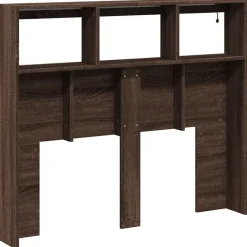 Vidaxl Armoire tête de lit avec LED chêne marron 120x17x102 cm