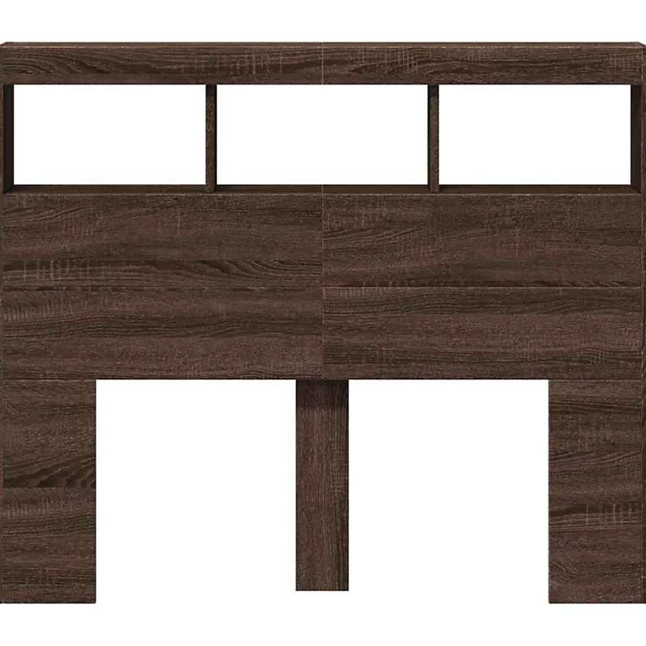 Vidaxl Armoire tête de lit avec LED chêne marron 120x17x102 cm