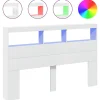 Vidaxl Armoire tête de lit avec LED blanc 160x17x102 cm