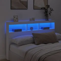 Vidaxl Armoire tête de lit avec LED blanc 160x17x102 cm