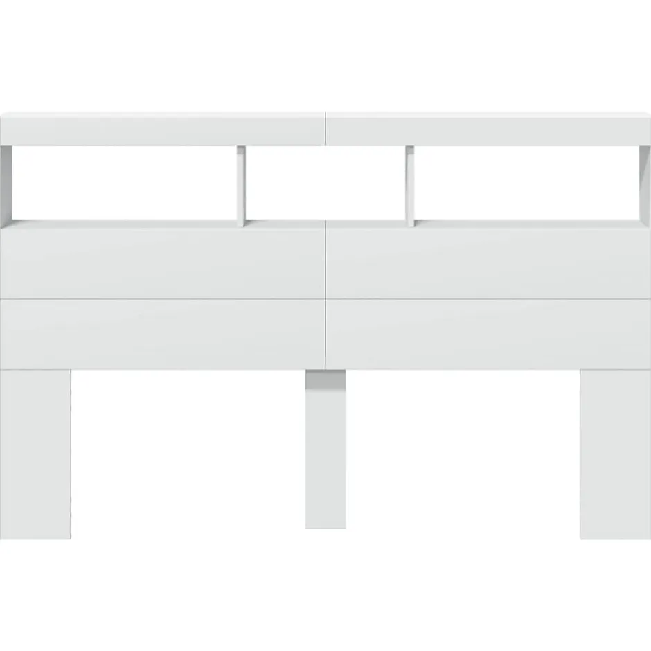 Vidaxl Armoire tête de lit avec LED blanc 160x17x102 cm