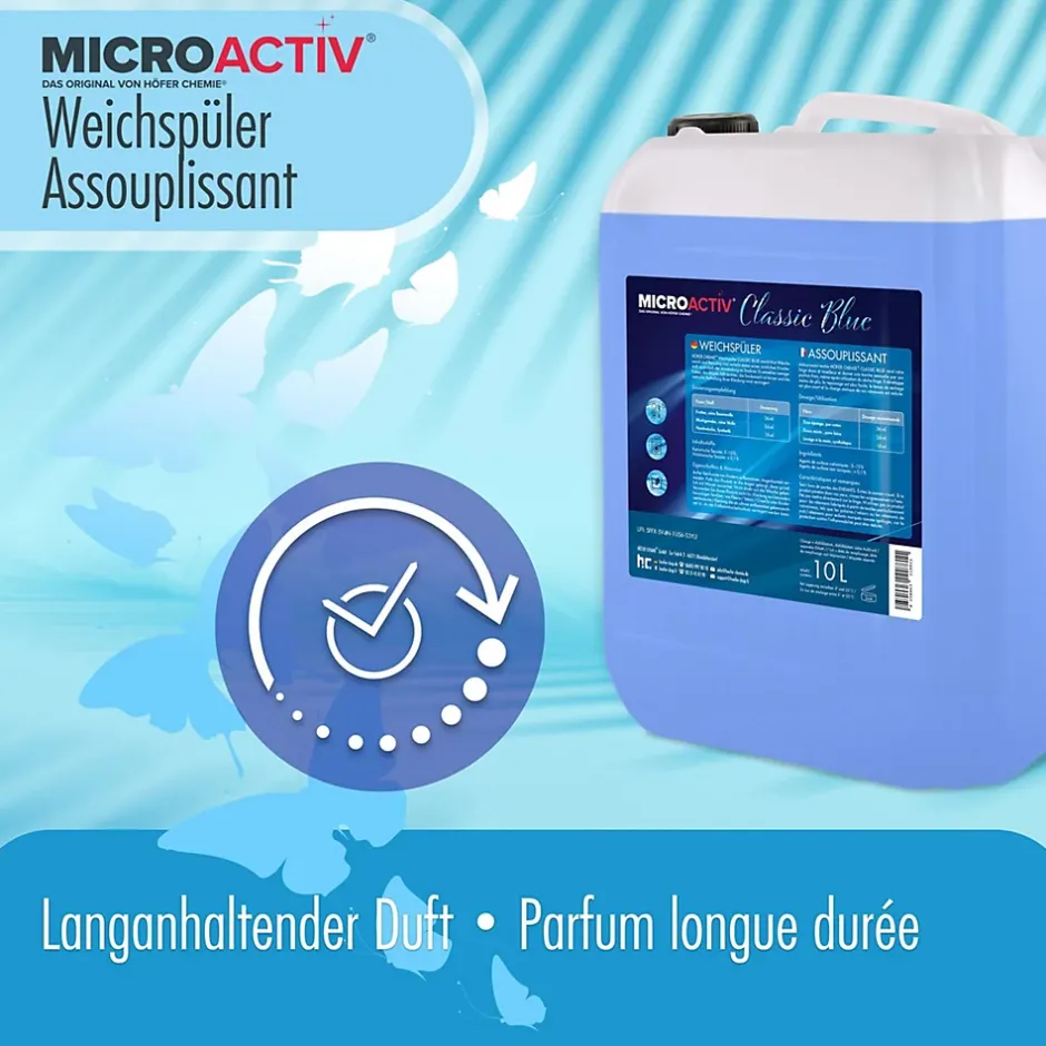 Höfer Chemie Assouplissant Végétalien Classic Blue 4 x 10 L, Linge Doux Et Parfum Longue Durée Best