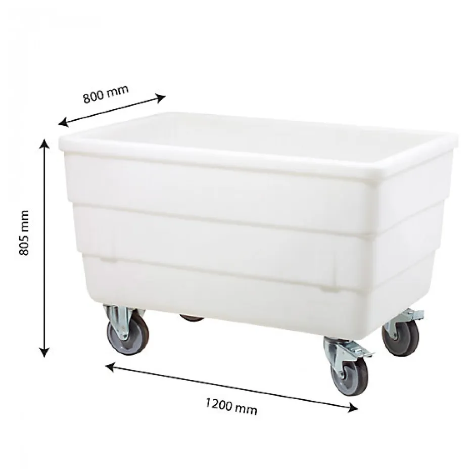 Gilac Bac double-paroi 310 L - roues chape inox - blanc