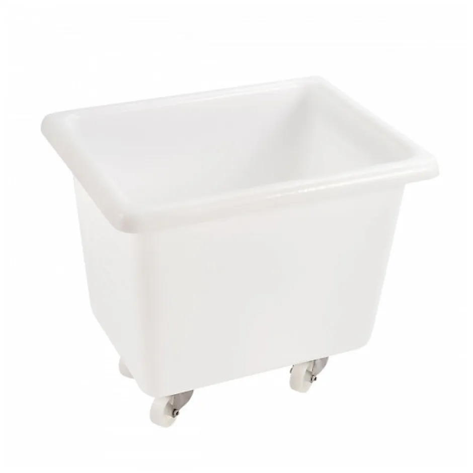 Gilac Bac grand volume 500 L - 2 roues fixes, 2 pivotantes avec freins - blanc