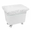 Gilac Bac grand volume 100 L - 2 roues fixes, 2 pivotantes avec freins - blanc