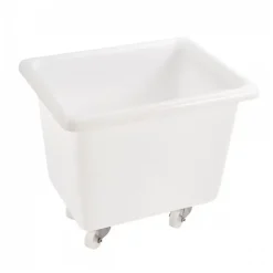 Gilac Bac grand volume 100 L - 2 roues fixes, 2 pivotantes avec freins - blanc