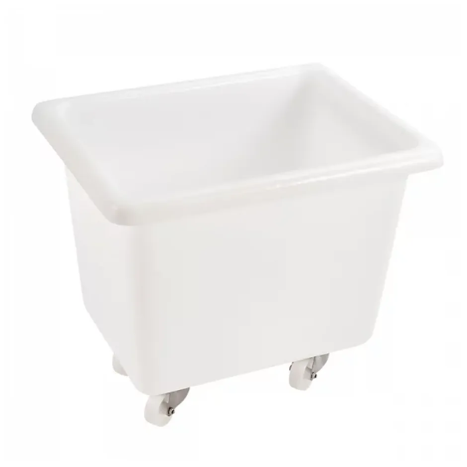 Gilac Bac grand volume 100 L - 2 roues fixes, 2 pivotantes avec freins - blanc