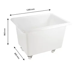 Gilac Bac grand volume 500 L - 4 roues pivotantes dont 2 avec freins - blanc Discount