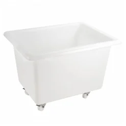 Gilac Bac grand volume 170 L - 2 roues fixes, 2 pivotantes avec freins - blanc