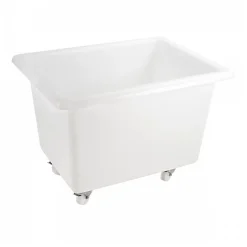 Gilac Bac grand volume 220 L - 2 roues fixes, 2 pivotantes avec freins - blanc
