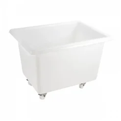 Gilac Bac grand volume 310 L - 2 roues fixes, 2 pivotantes avec freins - blanc Clearance