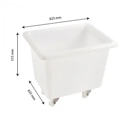 Gilac Bac grand volume 170 L - 4 roues pivotantes dont 2 avec freins - blanc
