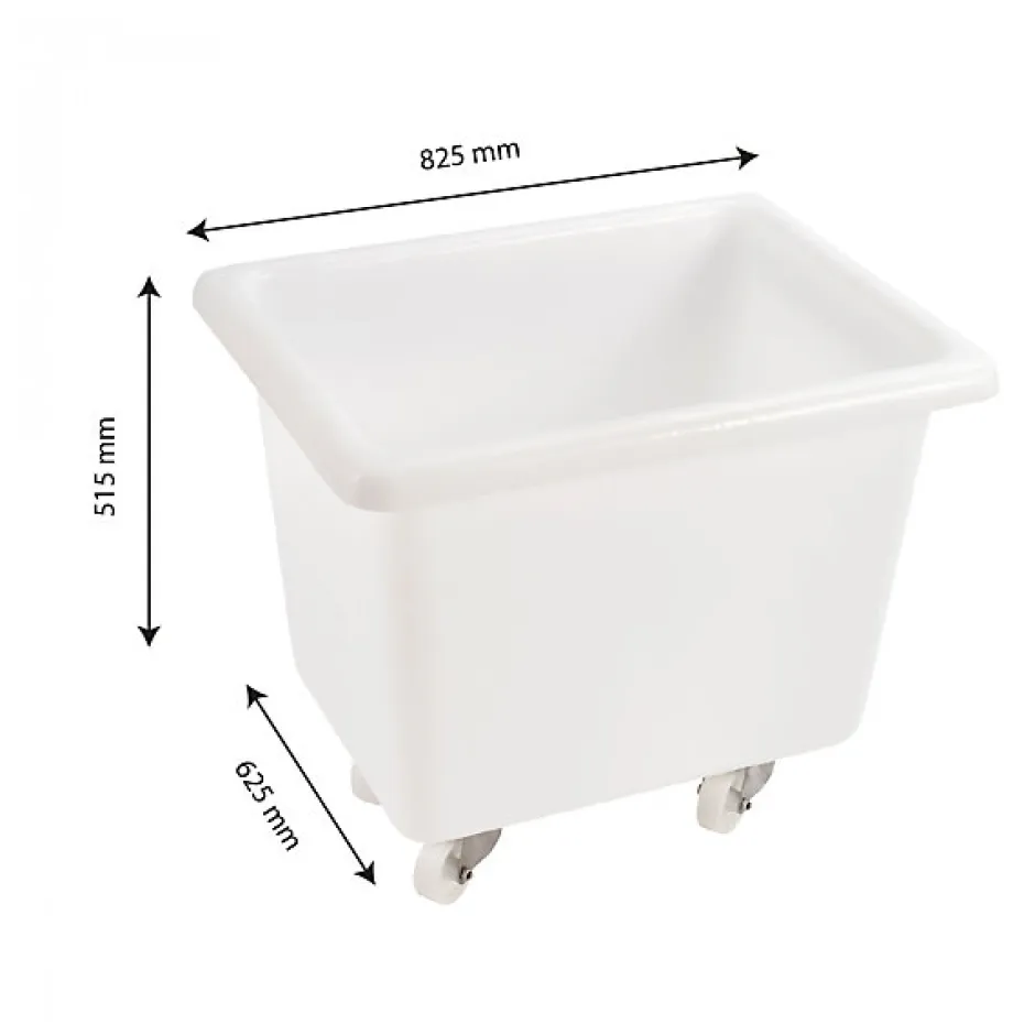 Gilac Bac grand volume 170 L - 4 roues pivotantes dont 2 avec freins - blanc