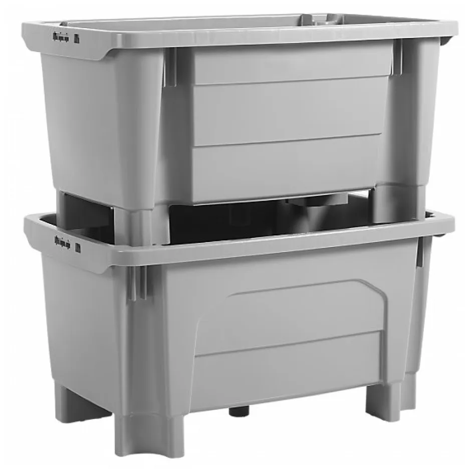 Gilac Bac grand volume sur pieds empilable emboîtable 300 L - gris