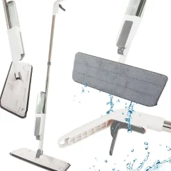 Importdistrib Balai à plat avec nettoyeur à eau et vaporisateur pour sols