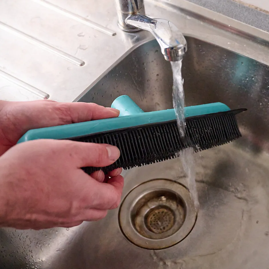 GoodHome Balai extensible poils doux bleu L.1 m x l.7cm