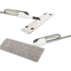 Importdistrib Balai serpillière plat avec pulvérisateur, rotatif + 3 lavette en microfibre