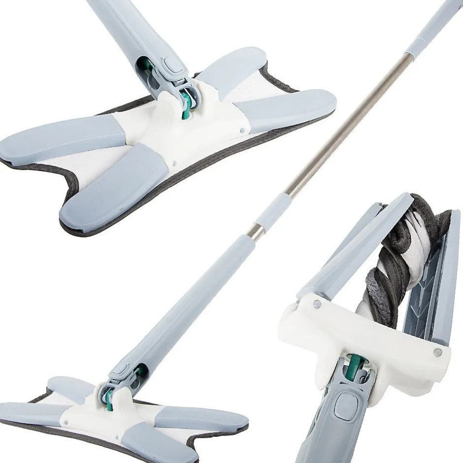 Importdistrib Balai serpillière plat pour le nettoyage des sols avec essoreuse rotative